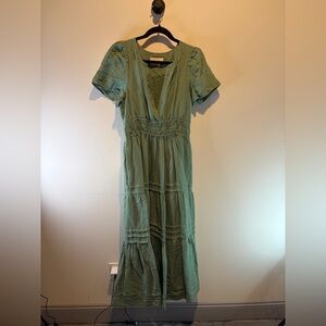 Anthropologie Sage Green Maxi Dress
